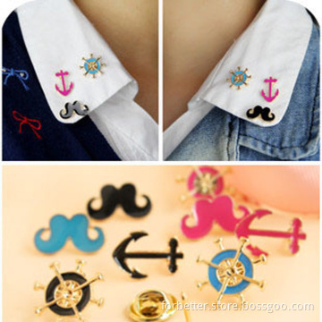 Mustache/Boat Anchor Lapel Pin/Custom Metal Lapel Pin
